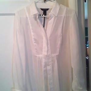 SALE.  NWT Ladies sheer white shirt  WAS 22.00